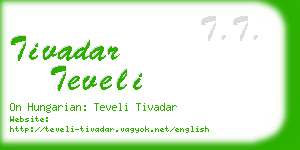 tivadar teveli business card